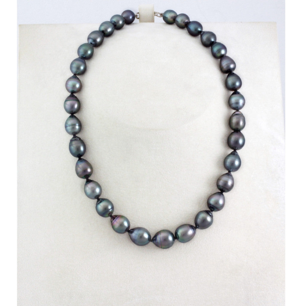 Tahitian pearl strand - Silver clasp - NECAUN01245