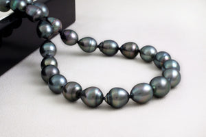 Hilo de perlas de Tahití - Cierre de plata - NECAUN01245
