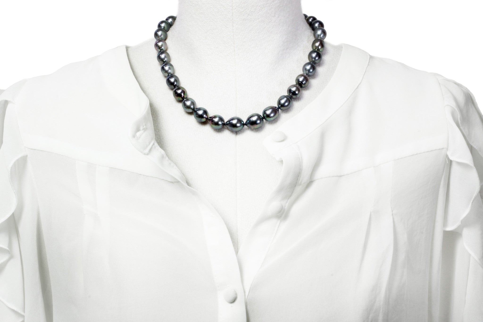 Tahitian pearl strand - Silver clasp - NECAUN01245