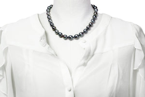 Hilo de perlas de Tahití - Cierre de plata - NECAUN01245