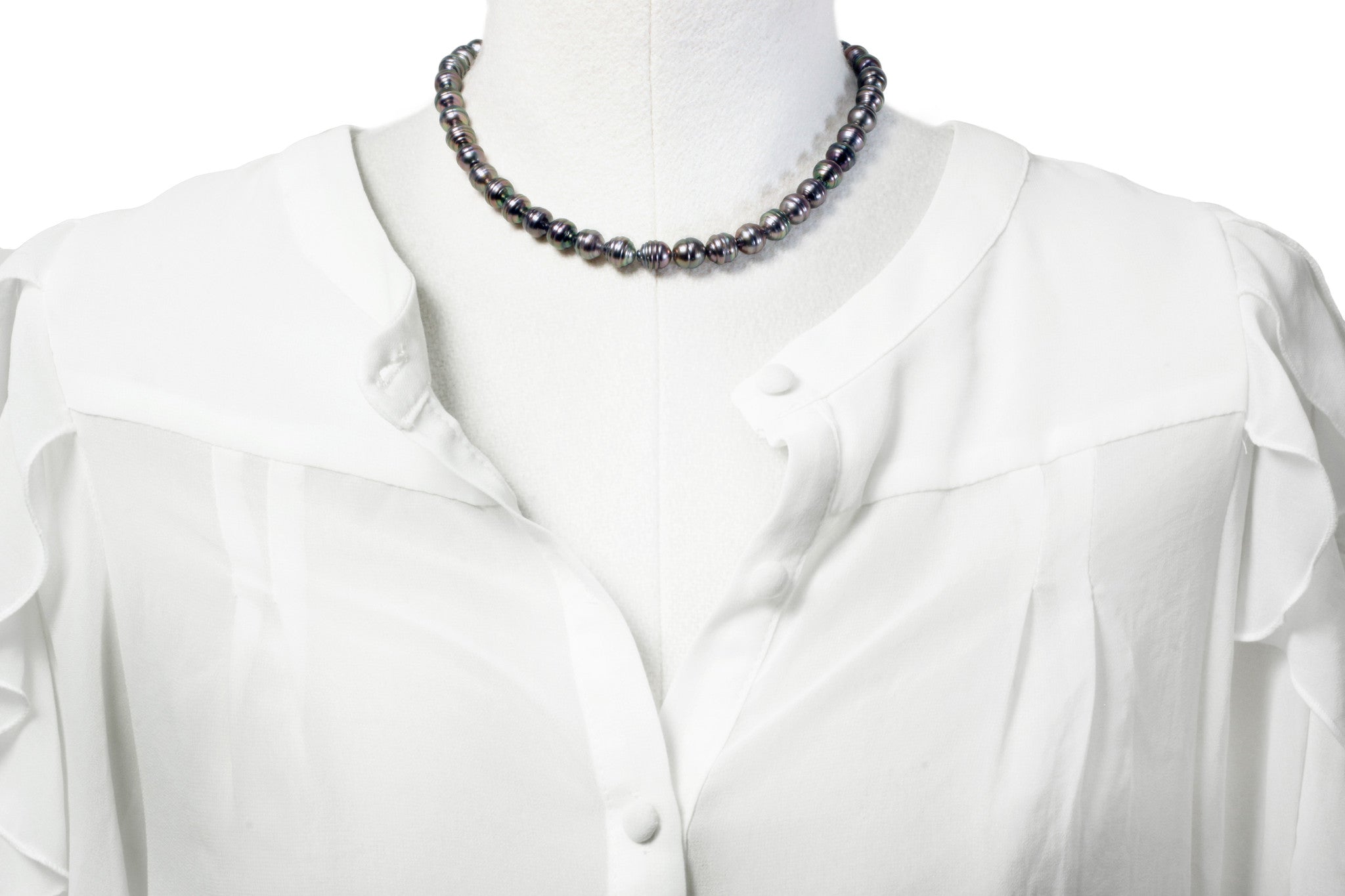 Tahitian pearl strand - Gold plated clasp - NECAUN02245