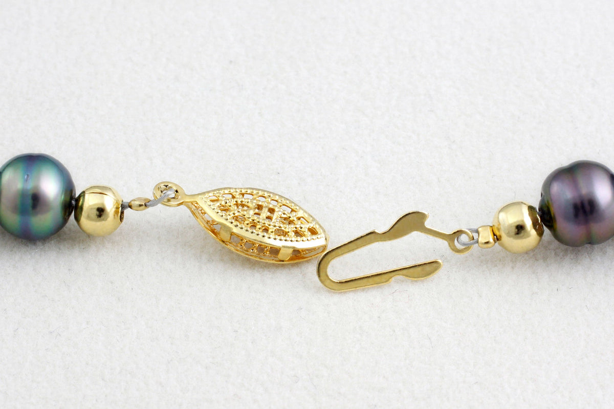 Tahitian pearl strand - Gold plated clasp — photo 3