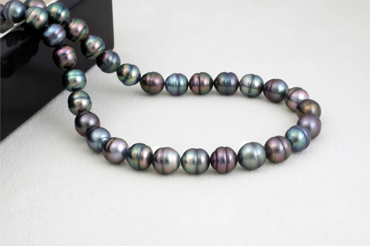 Tahitian pearl strand - Gold plated clasp — photo 1