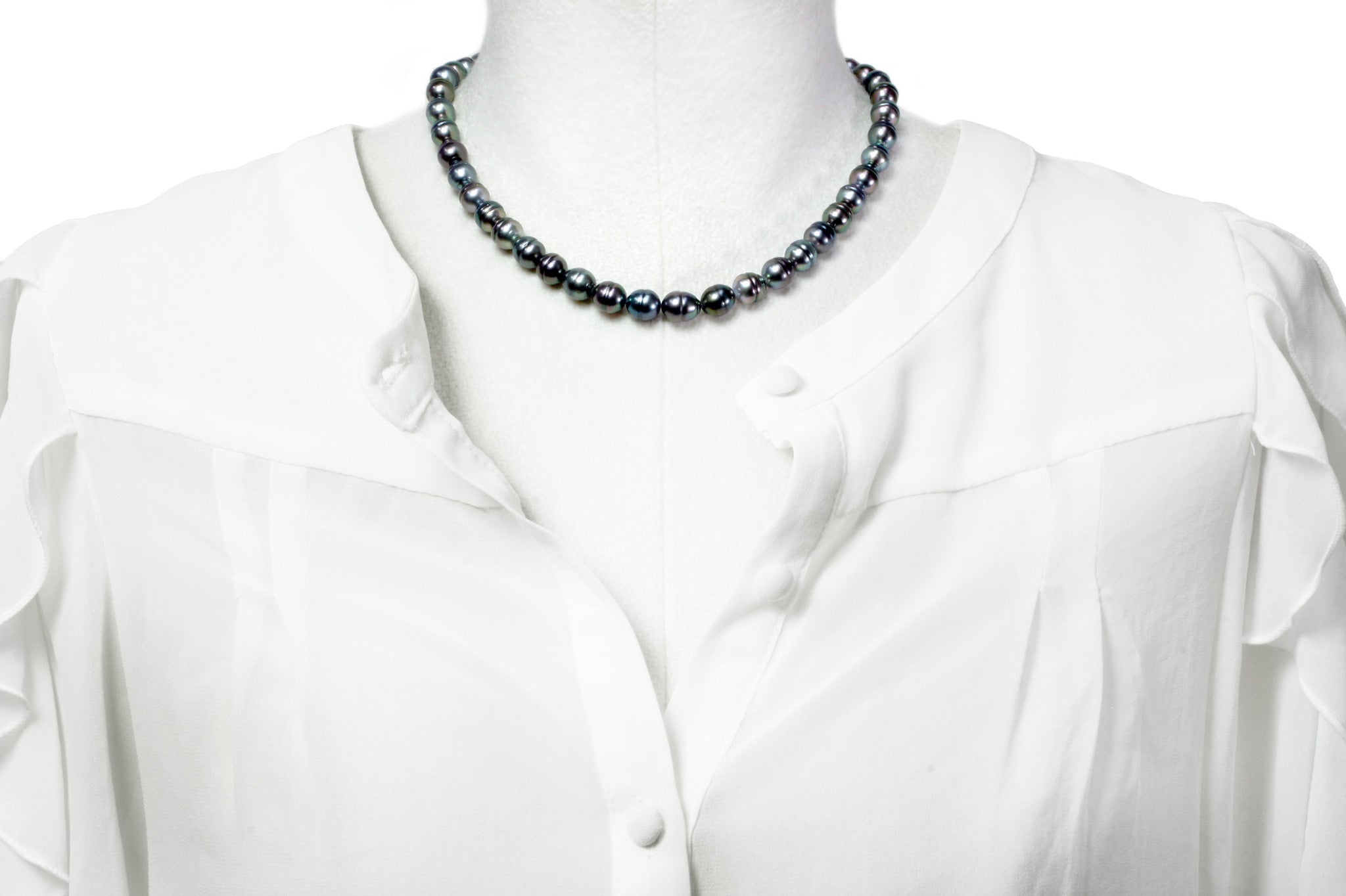 Tahitian pearl strand - Gold plated clasp - NECAUN02249