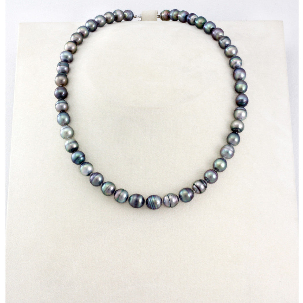 Filo di perle di Tahiti - Chiusura in argento - NESVPE01093