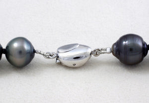 Hilo de perlas de Tahití - Cierre de plata - NESVPE01111