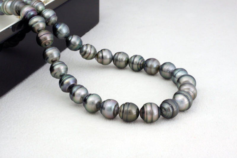 Tahitian pearl strand - silver clasp - NESVPE01131