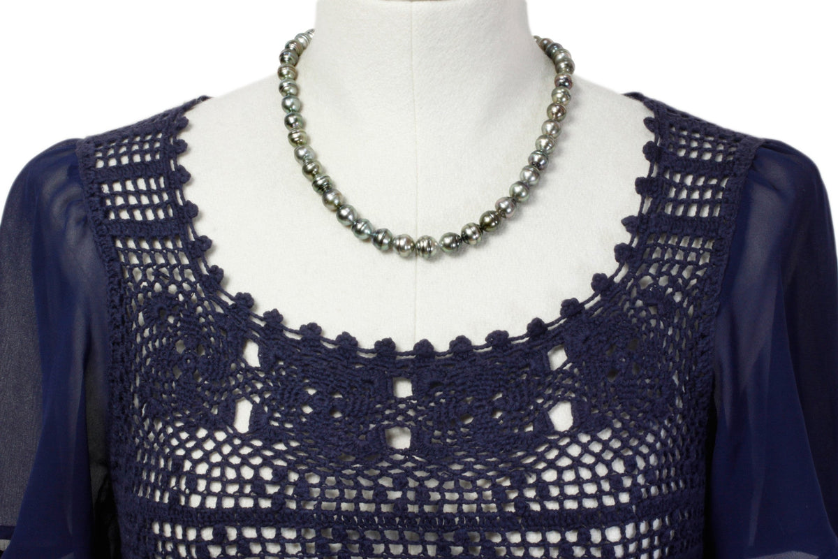 Tahitian pearl strand - silver clasp — photo 6