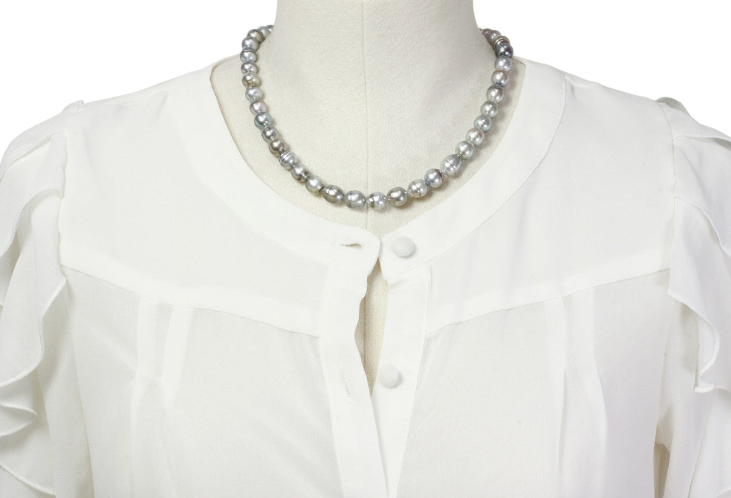 Tahitian pearl strand - silver clasp